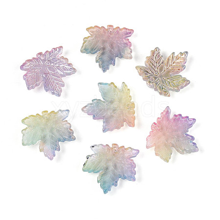 Baking Paint Transparent Glass Pendants DGLA-N014-11B-02-1