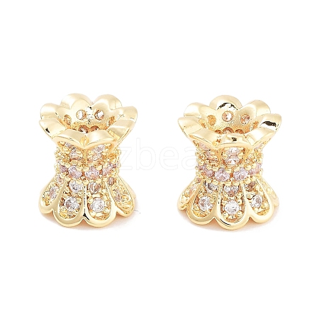 Brass Micro Pave Clear Cubic Zirconia Beads KK-P271-39B-04-1