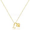 Brass Initial and Heart Pendant Necklaces for Women FS-WG01F32-12-1