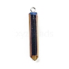 Electroplated Natural Quartz Pendants G-P315-B01-06P-1
