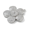 Rack Plating Brass Micro Pave Clear Cubic Zirconia Pendants KK-G515-63P-01-2