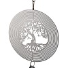 Butterfly 201 Stainless Steel 3D Wind Spinner with Glass Pendant HJEW-E011-01P-01-2