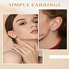 4Pcs 2 Colors 304 Stainless Steel Flat Round Stud Earrings EJEW-LP0001-44-4