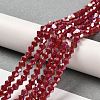 Opaque Solid Color Electroplate Glass Beads Strands GLAA-F029-P4mm-A01-4