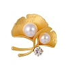 Leaf Zinc Alloy Rhinestone Brooches PW-WG93FBE-01-1