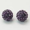 Half Drilled Polymer Clay Rhinestone Round Beads X-RB-H258-HD8mm-539-1