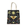 Flower & Butterfly & Sun Printed Canvas Women's Tote Bags ABAG-C009-04B-1