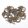 Leaf Tibetan Style Alloy Toggle Clasps X-MLF0676Y-2