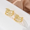 Triple-Layer Brass Open Cuff Earrings for Women EJEW-G297-33G-5