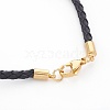 Braided Leather Cord Bracelet Making MAK-L018-04G-3