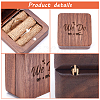 Square WalnutBoard Engraved Flip Cover Box CON-WH0083-13-7