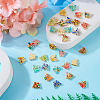 60PCS 10Colors Transparent Acrylic Alloy Charms OACR-TA0001-47-6