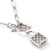 Brass Micro Pave Clear Cubic Zirconia Pendant Necklaces NJEW-JN02952-4