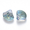 Transparent Spray Painted Glass Beads GLAA-T016-05A-2