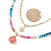 Teardrop Natural Agate Beads & White Jade Pendant Necklace Sets NJEW-JN04093-5