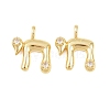 Brass Clear Cubic Zirconia Pendants KK-C170-11B-G-1