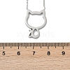 304 Stainless Steel Cat Outline Pendant Necklaces for Women NJEW-F339-03P-3