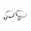 Purple Cubic Zirconia Grape Dangle Hoop Earrings EJEW-C030-12P-2
