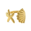 Ocean Beach Series 304 Stainless Steel Cuff Ring RJEW-Q820-02F-2
