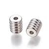 201 Stainless Steel Grooved Beads STAS-P239-06P-2