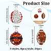 24Pcs 3 Style Handmade Polymer Clay Rhinestone Pendants PALLOY-OC00047-2