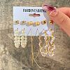 Alloy & Plastic Pearl & Rhinestone Earring Sets WG01624-04-1