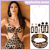 Leopard Print Alloy Pendant Necklaces & Earrings & Bracelet Sets SJEW-WH0020-03B-5