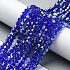 Transparent Electroplate Glass Beads Strands GLAA-F029-3mm-C06-4