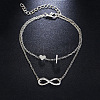 Alloy Infinity Heart Initial Charm Double Layer Anklets for Women FS-WG74AE6-09-1