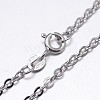 Anti-Tarnish Rhodium Plated 925 Sterling Silver Cable Chains Necklaces NJEW-M157-30C-16-1