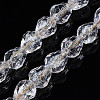 Transparent Crackle Glass Beads Strands GLAA-N051-03-1