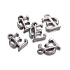 Gunmetal Plated Alloy Letter Pendants LS-PALLOY-J718-01B-E-2