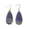 Natural Lapis Lazuli Teardrop Dangle Earrings EJEW-G331-01G-05-2