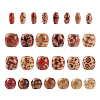 Printed Natural Wood Beads WOOD-TA0001-14-10