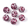 ABS Plastic Leopard Print Round Beads SACR-T017-75B-01-1