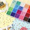 312G 24 Color 8/0 Baking Paint Glass Seed Beads SEED-YW0002-15-6