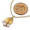 PVD Vacuum Plating 304 Stainless Steel & Plastic Pearl Paw Print Pendant Cable Chain Necklaces for Women STAS-Z114-16G-5