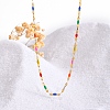 Stainless Steel Colorful Enamel Dapped Chain Necklaces for Women PW-WG600F4-01-3