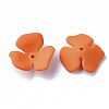 3-Petal Spray Painted Acrylic Bead Caps X-MACR-N007-01B-2