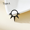 316 Surgical Stainless Steel Spike Hoop Nose Rings WG34C30-32-1