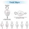 Natural Cultured Freshwater Pearl Potato Connector Charms PALLOY-SC00011-2