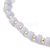 Natural Green Aventurine & Rose Quartz & Howlite & White Jade & Yellow Aventurine & Synthetic Blue Lace Agate & Brass Beads Stretch Bracelets for Women BJEW-JB13334-02-4