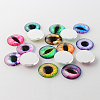 Half Round/Dome Dragon Eye Printed Glass Cabochons X-GGLA-A002-10mm-AB-2
