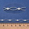 Handmade Brass Pave Clear Cubic Zirconia Horse Eye Link Chains CHC-G027-03S-3