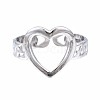 304 Stainless Steel Heart Open Cuff Ring RJEW-T023-55P-1