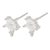 Brass Micro Pave Clear Cubic Zirconia Stud Earring Findings KK-Z099-02P-04-1