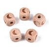 Engraved Beech Wood Beads WOOD-N015-08B-1