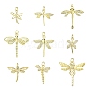 9Pcs 9 Styles Brass with Cubic Zirconia Pendants KK-CJ0003-33-1