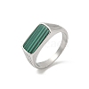 316L Stainless Steel Natural Malachite Finger Rings for Women RJEW-U054-02C-01P-4