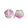Two Tone Spray Painted Transparent Acrylic Beads X-ACRP-S679-39-4
